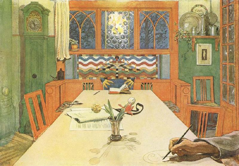 Carl Larsson Day is Done,good night china oil painting image